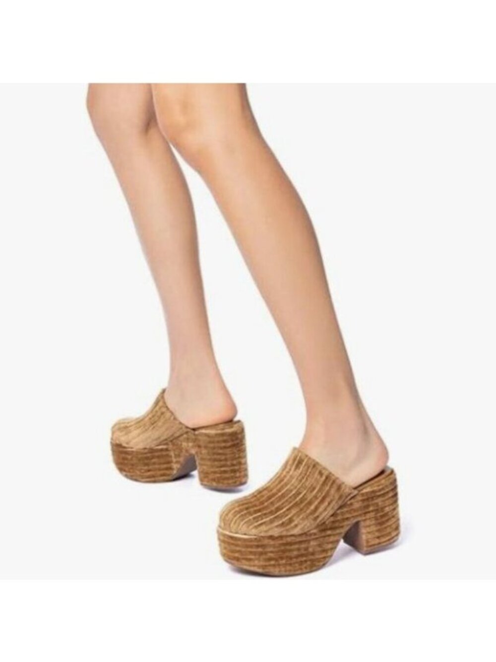 Pazzion Goldenrod Comfy Thick Platform Rounded Toe Clogs Mules Slip On Slippers